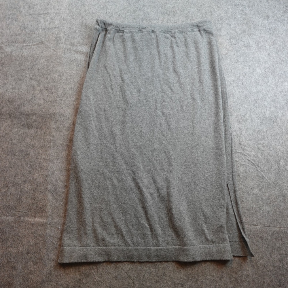 J Jill Skirt Womens Medium Gray Midi Sweater Knit Pull On Stretch - Picture 6 of 11